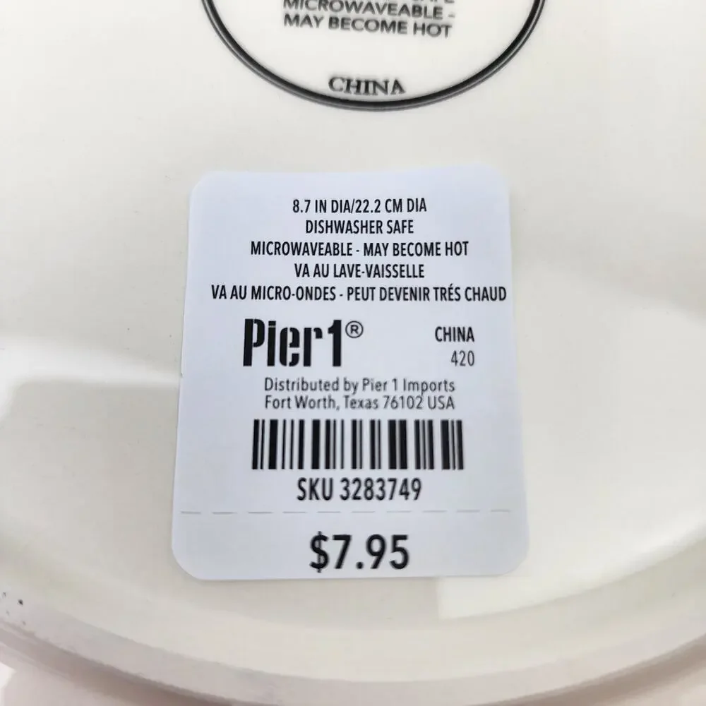 Pier 1 Imports Ironstone Set of 4 Easter Parade Bunny Ear Dogs Plate 8.7